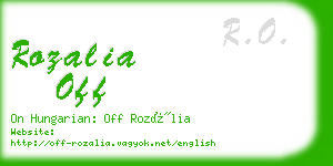 rozalia off business card